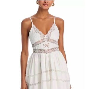 LoveShackFancy White Lace Mini Dress
